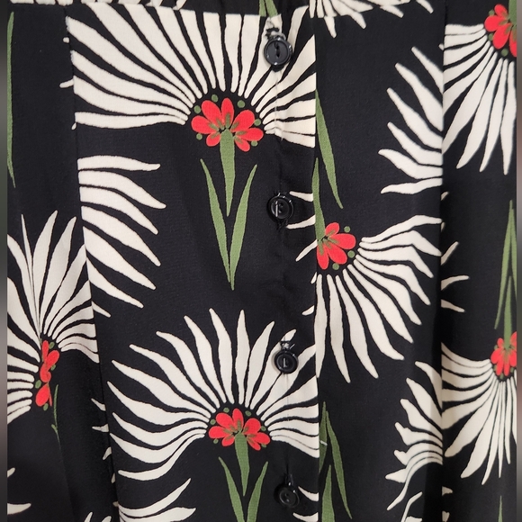 Urban Outfitters | UO Button-Down Plunging Midi Dress | Size Medium - Picture 8 of 9